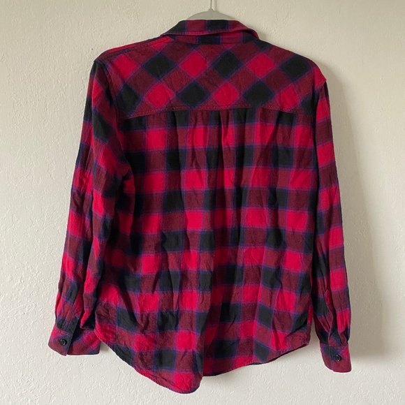 Rails Womens Shirt Plaid Size S Milo Black Cherry Violet Long Sleeve Casual Top - Picture 10 of 12